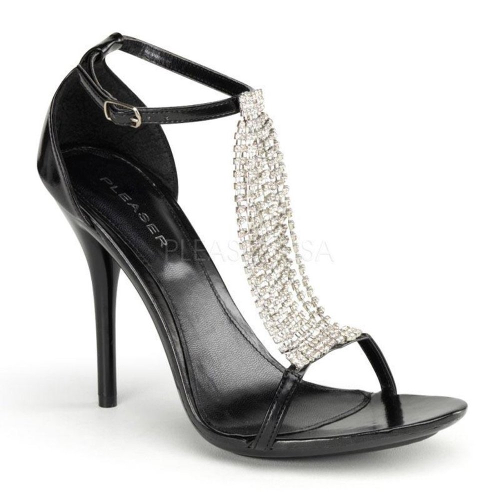 Women's Eclair, Black-Metallic Pu - Pleaser Heels